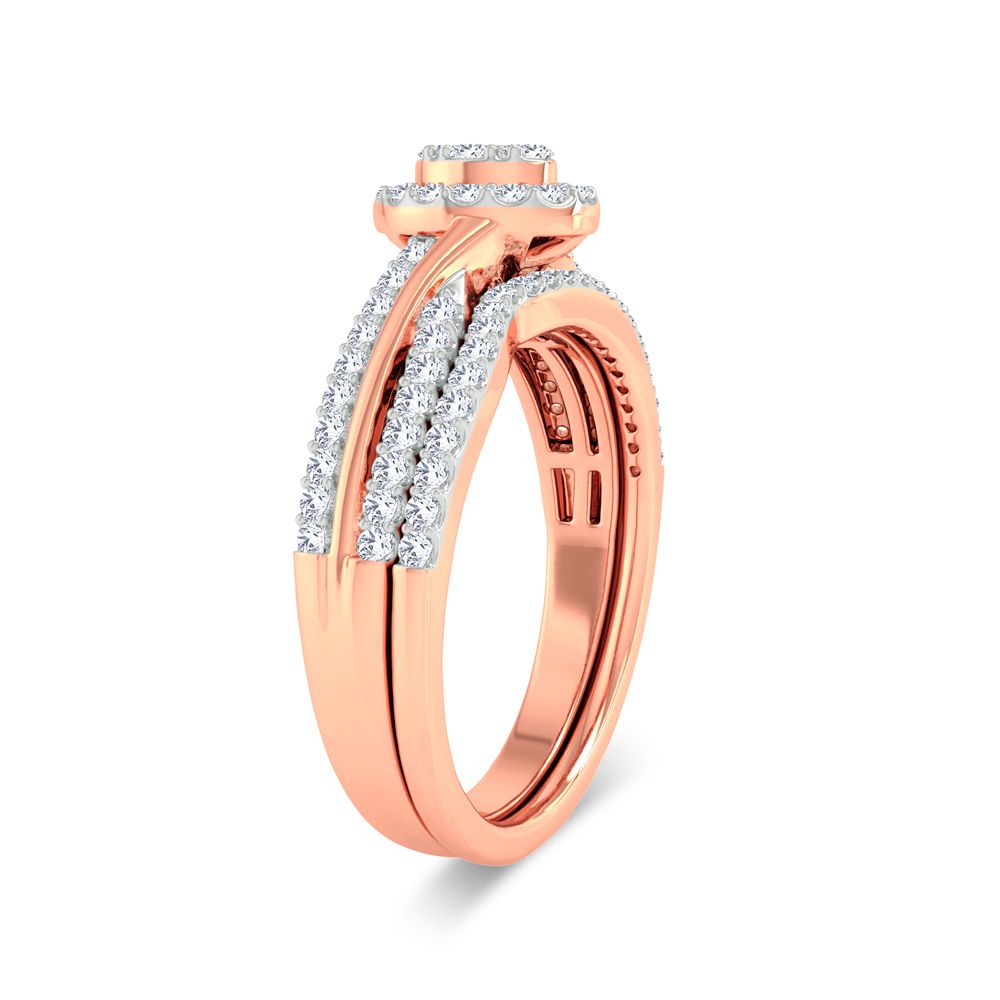 Romantic Rose Gold Lab Diamond Bridal Ring