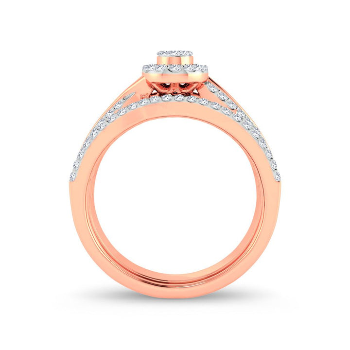 Romantic Rose Gold Lab Diamond Bridal Ring