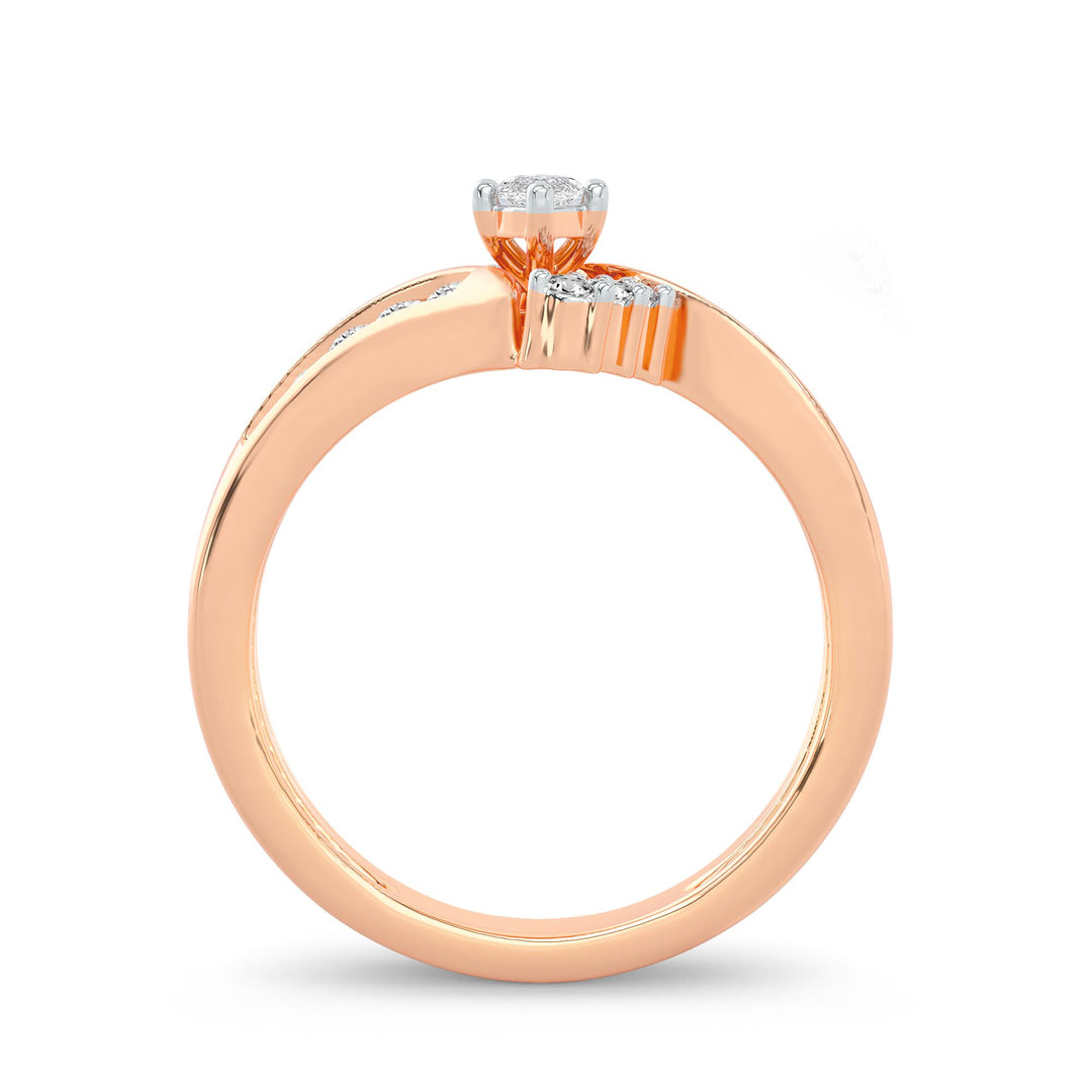 Romantic 14k Rose Gold Lab Diamond Engagement Ring 0.50ct