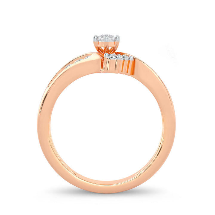 Romantic 14k Rose Gold Lab Diamond Engagement Ring 0.50ct