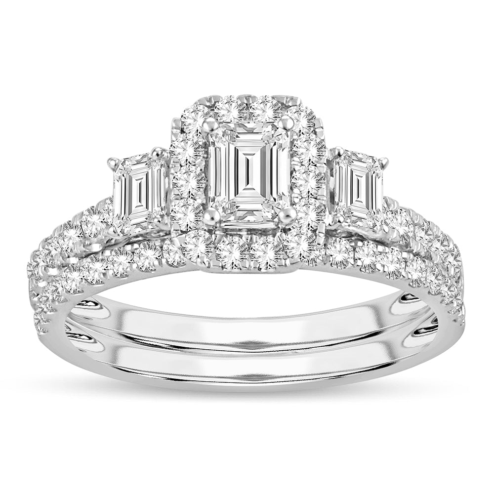 Sparkling Lab-Grown Diamond Bridal Ring in White Gold