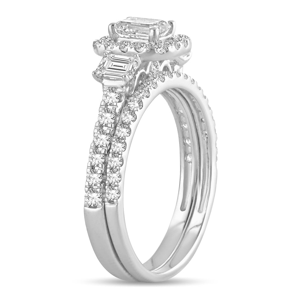 Sparkling Lab-Grown Diamond Bridal Ring in White Gold