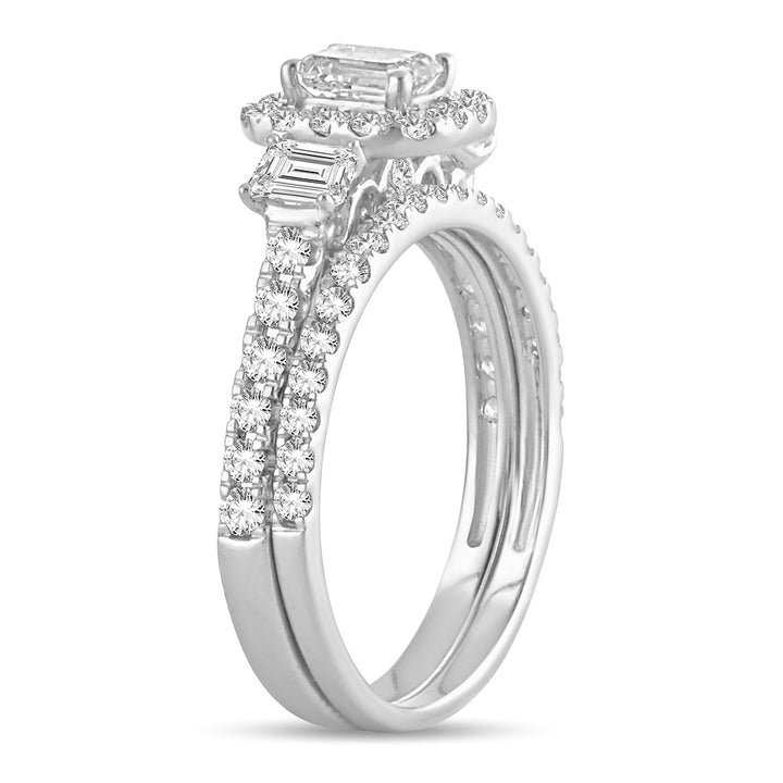 Sparkling Lab-Grown Diamond Bridal Ring in White Gold