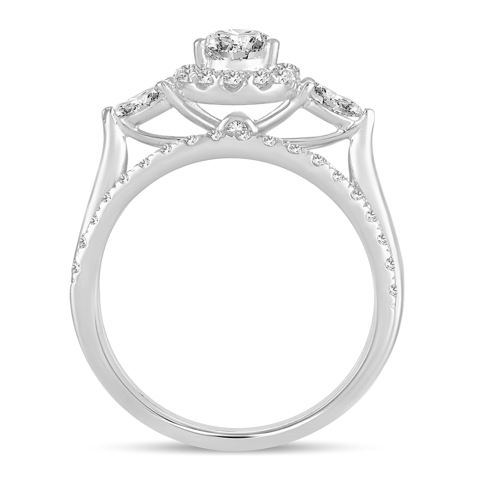 14k White Gold Lab-Grown 1.20CT Diamond Engagement Ring