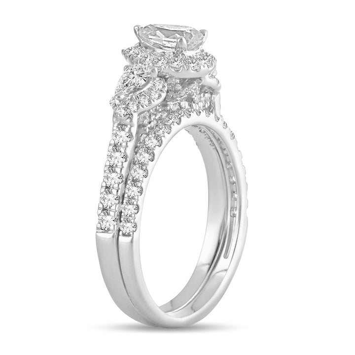 Sparkling 2CT Lab Diamond Bridal Ring in White Gold