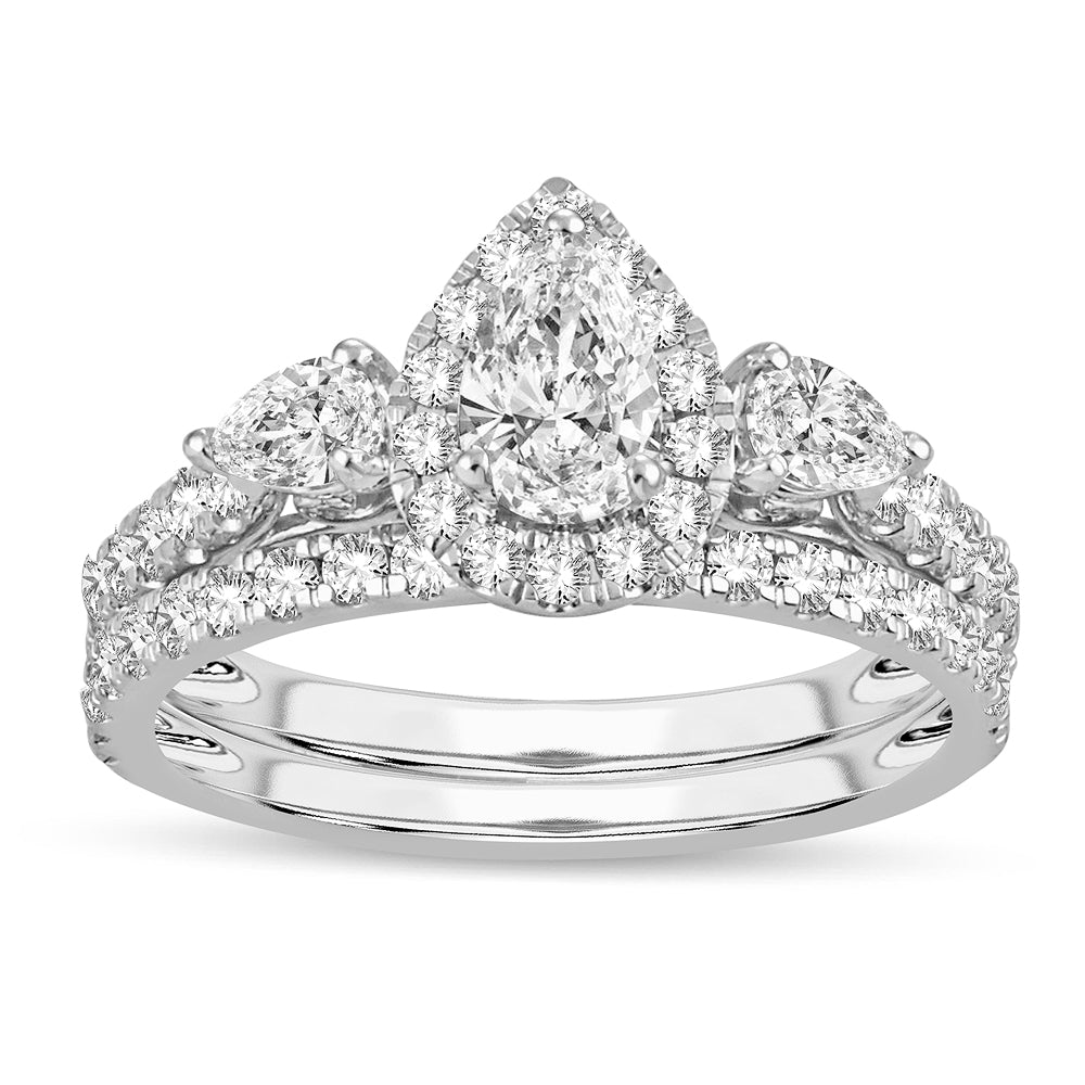 Brilliant 14k White Gold 1.50CT Lab Diamond Bridal Ring