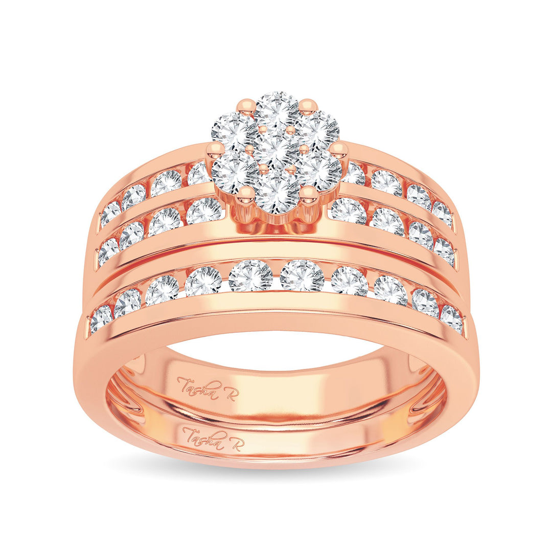 Romantic 14k Rose Gold Lab Diamond Bridal Ring