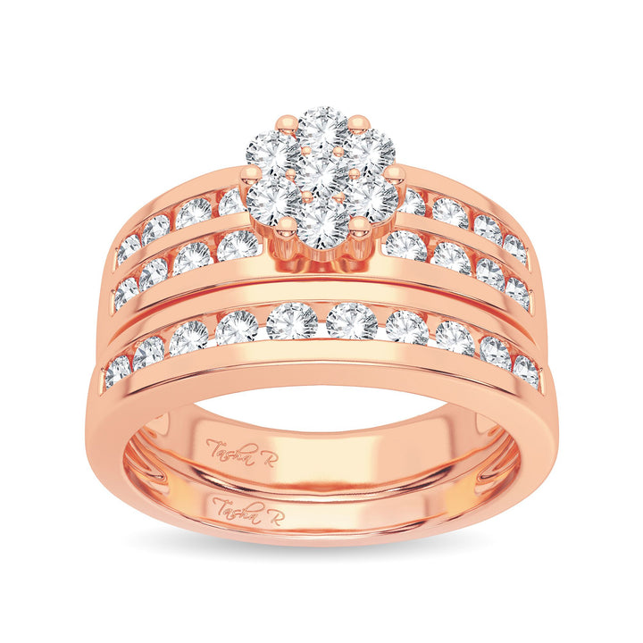 Romantic 14k Rose Gold Lab Diamond Bridal Ring