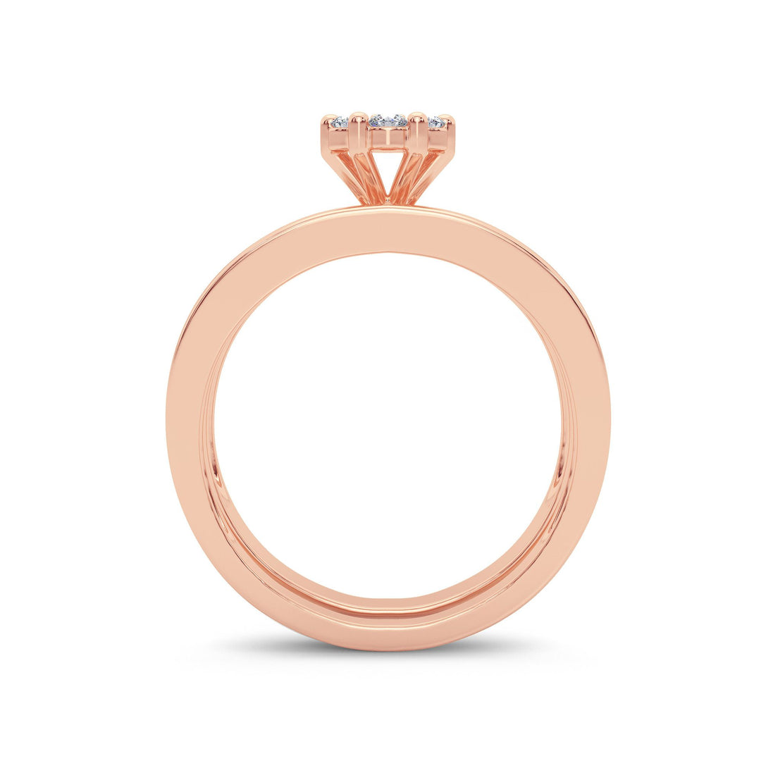 Romantic 14k Rose Gold Lab Diamond Bridal Ring