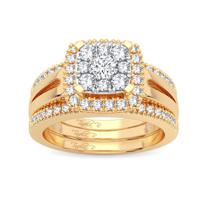 14K Yellow Gold Lab Diamond 0.75CT Bridal Engagement Ring