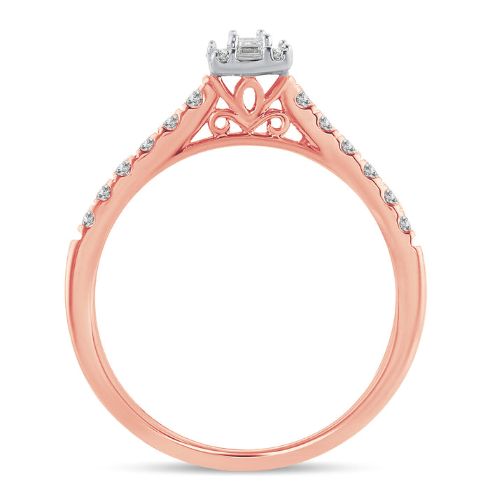 Romantic 14k Rose Gold Lab Diamond Engagement Ring (0.42 Ct)
