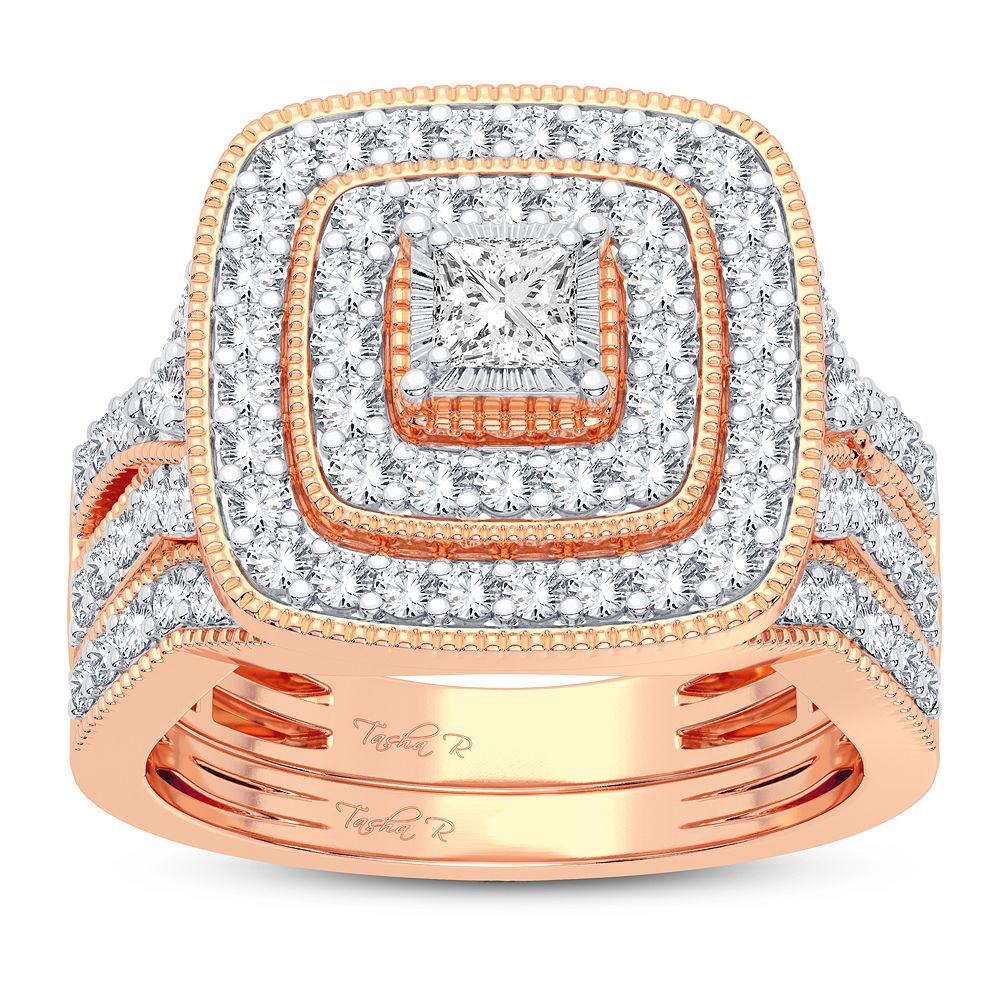Romantic 14k Rose Gold Lab Diamond Bridal Ring (1CT)