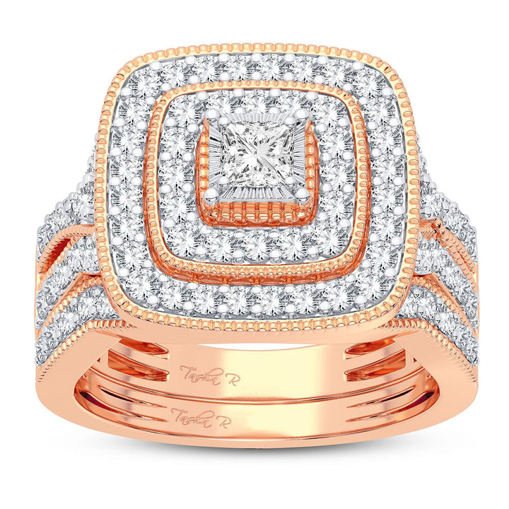 Romantic 14k Rose Gold Lab Diamond Bridal Ring (1CT)