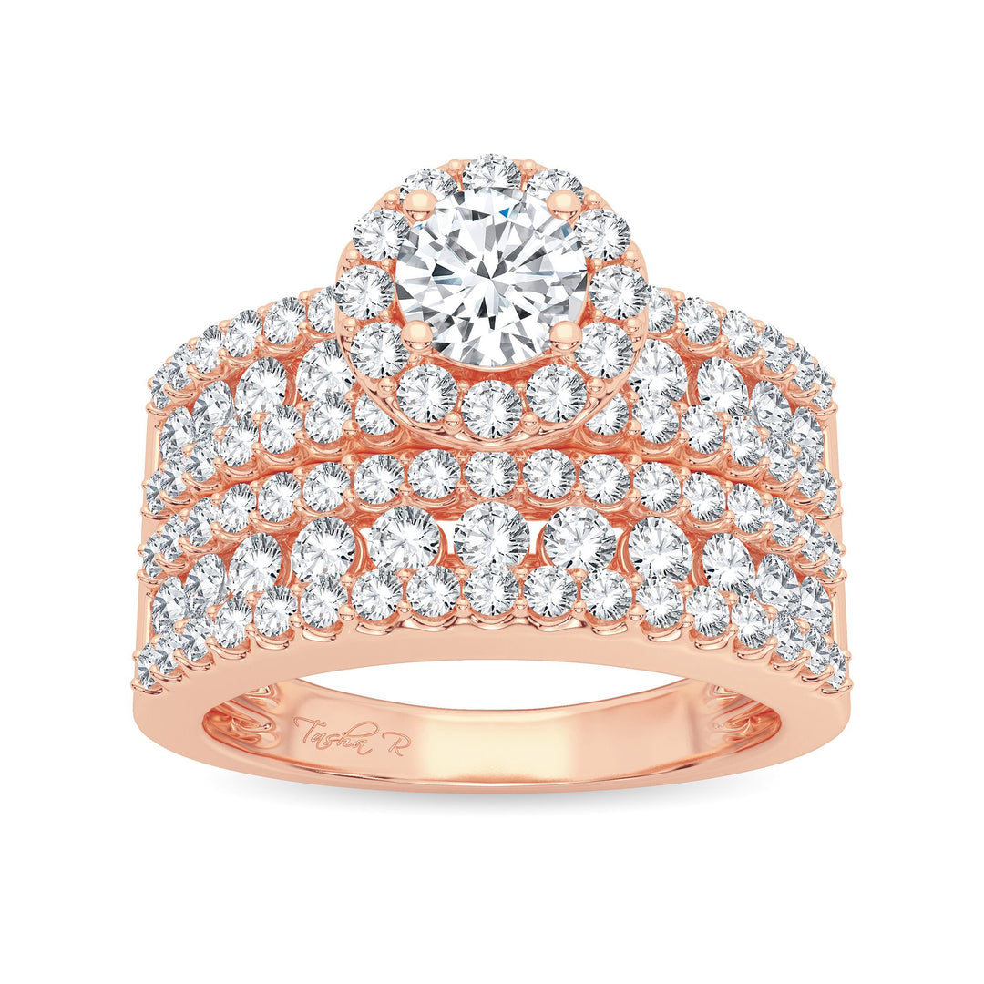 14K Rose Gold 2.00CT Diamond Bridal Ring