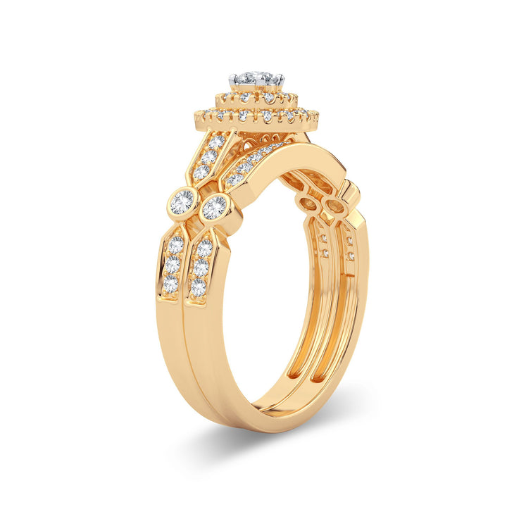 14K Yellow Gold 0.50CT Lab Diamond Womens Bridal Ring