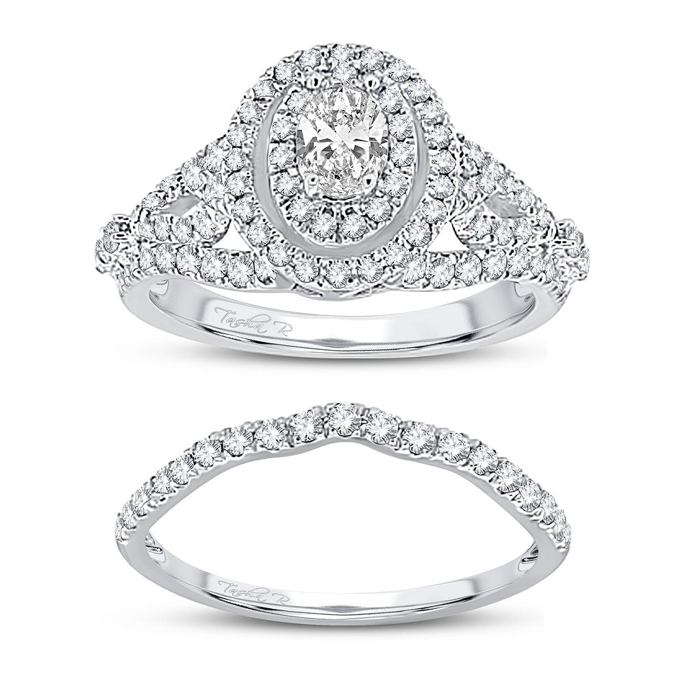 14k White Gold Lab Diamond Bridal Ring (1.20CT Brilliance)