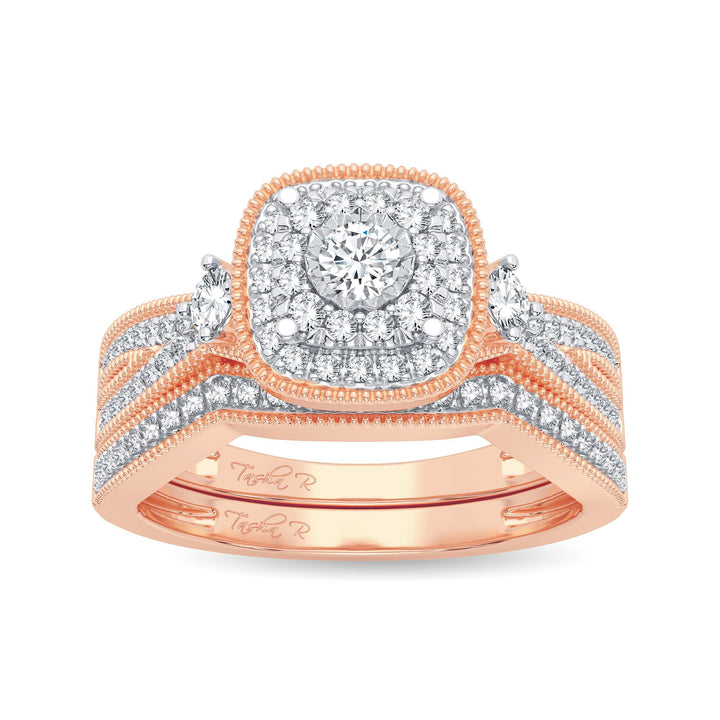 14k Rose Gold 0.50CT Lab Diamond Womens Bridal Ring