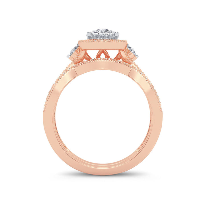 14k Rose Gold 0.50CT Lab Diamond Womens Bridal Ring