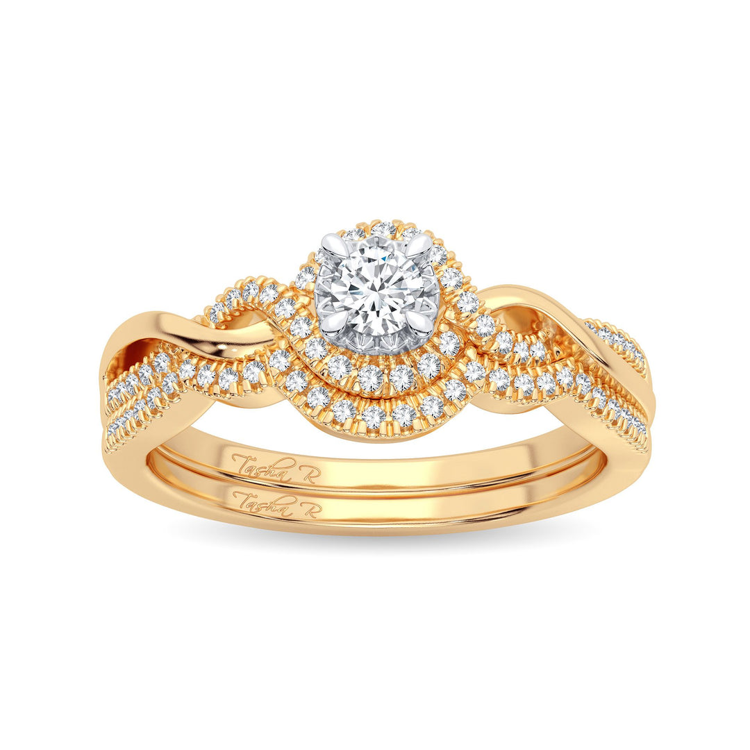 14K Yellow Gold 0.25CT Diamond Bridal Ring