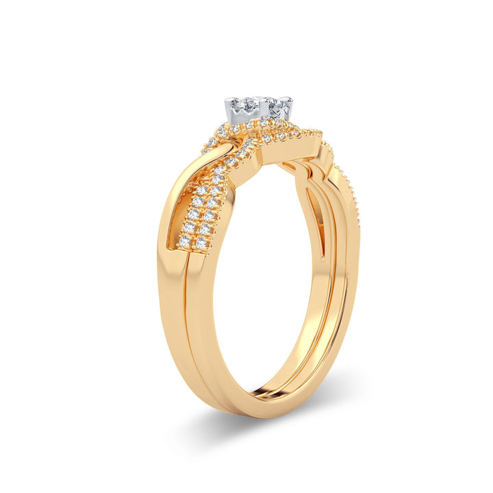 14K Yellow Gold Lab Diamond Womens Bridal Ring