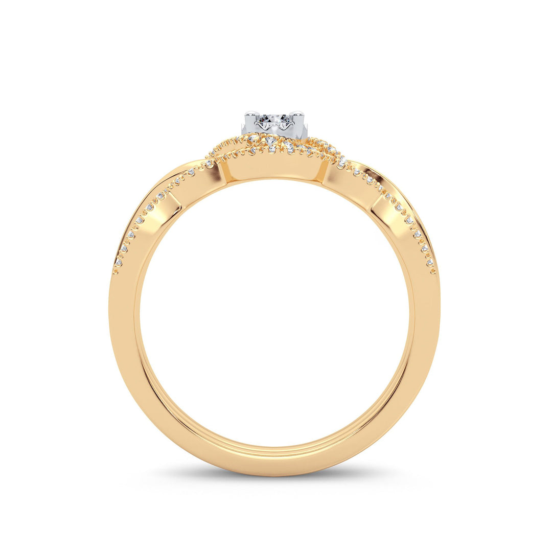 14K Yellow Gold Lab Diamond Womens Bridal Ring
