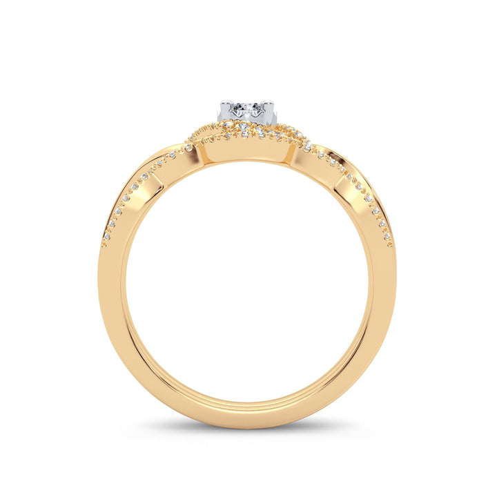 14K Yellow Gold Lab Diamond Womens Bridal Ring
