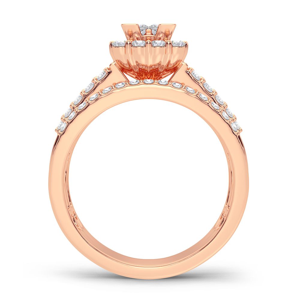 Timeless 14k Rose Gold 1CT Lab Diamond Engagement Ring