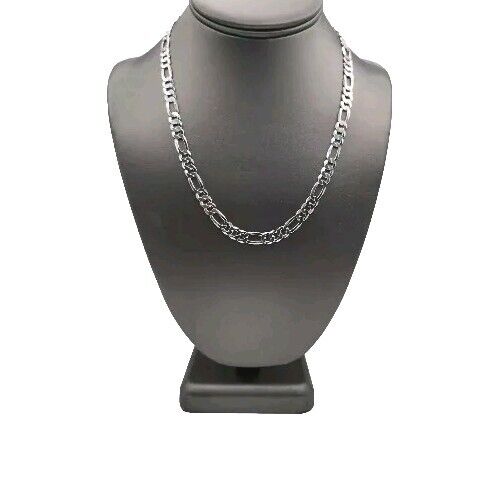 925 Sterling Silver Figaro's Chain Necklace 19"