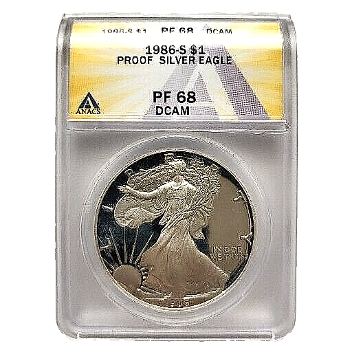 1986 S $1  American Silver Eagle Coin PF 68 DCAM