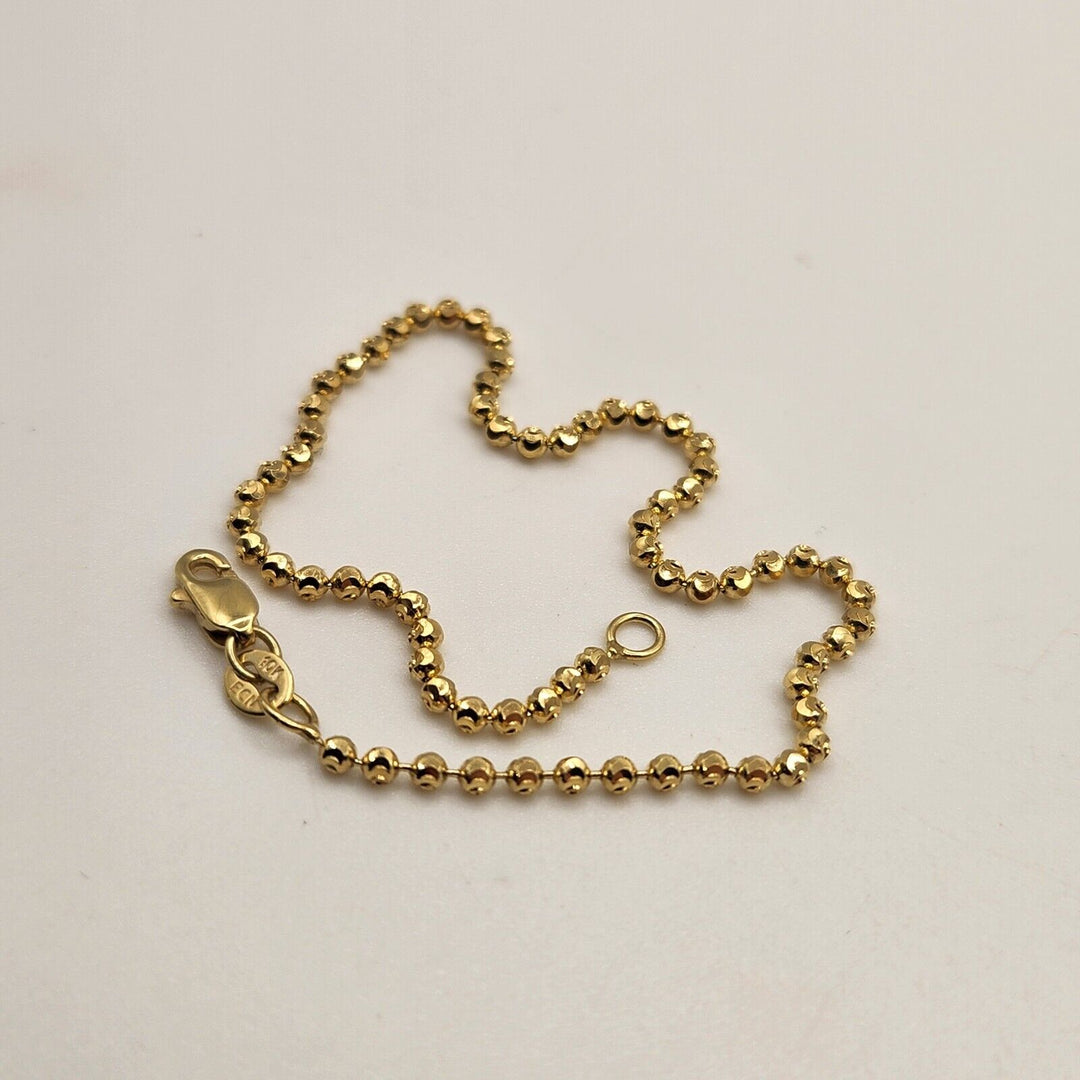 10k Yellow Gold Moon Cut Chain Bracelet 7.5"