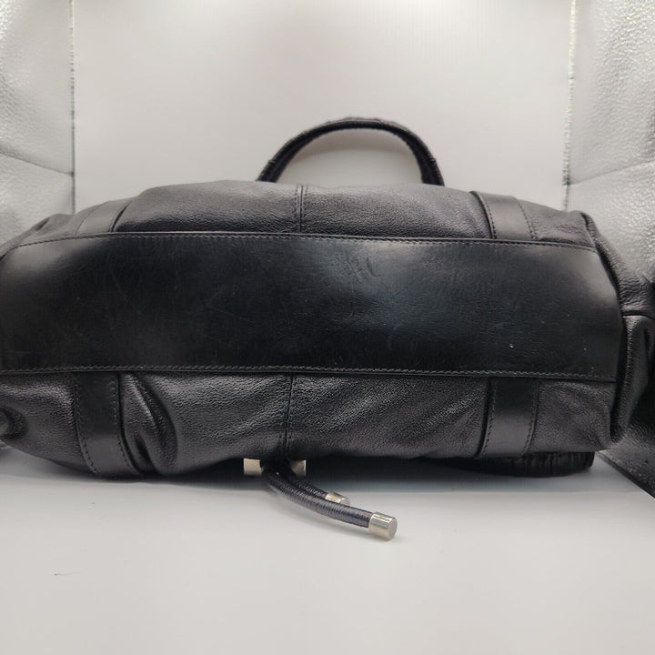 Authentic Burberry Black Leather Hobo Shoulder Bag