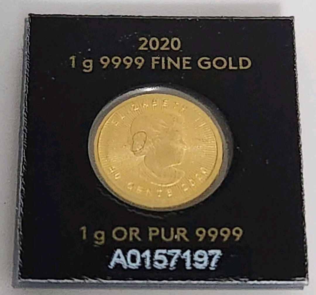 2020 1 Gram Royal Canadian Mint .9999 Gold Maple Leaf 50 Cent (A)