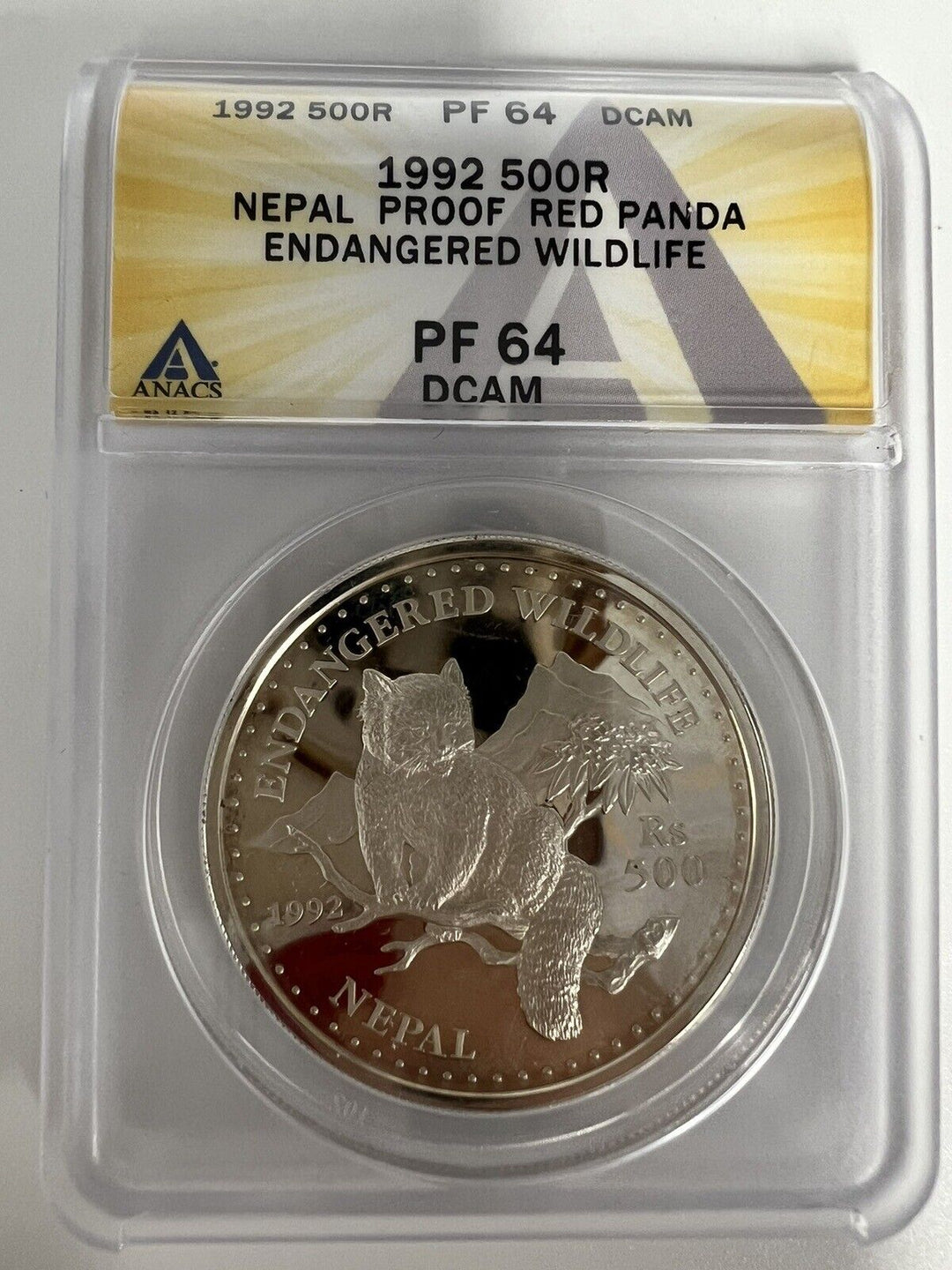 1992 500R  NEPAL PROOF RED PANDA ENDANGERED WILD