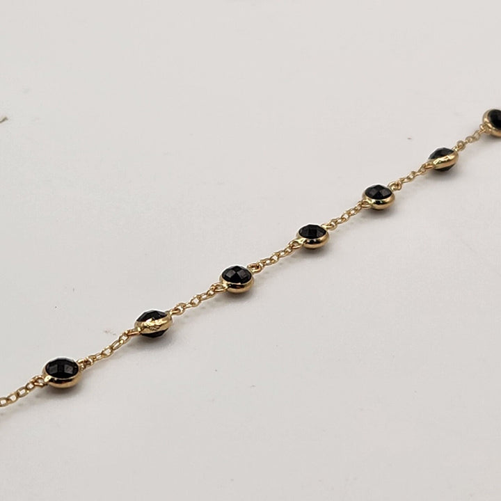 14k Yellow Gold Moon cut Shape  Set Necklace And Bracelet