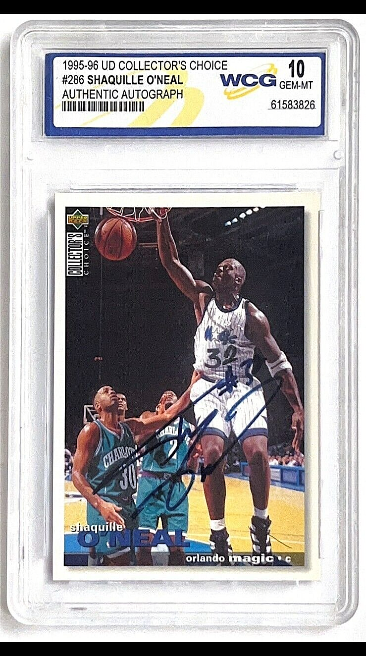 1995-96 UD Collector's Choice #286 Shaquille O'Neal AUTOGRAPHED GEM-MT 10