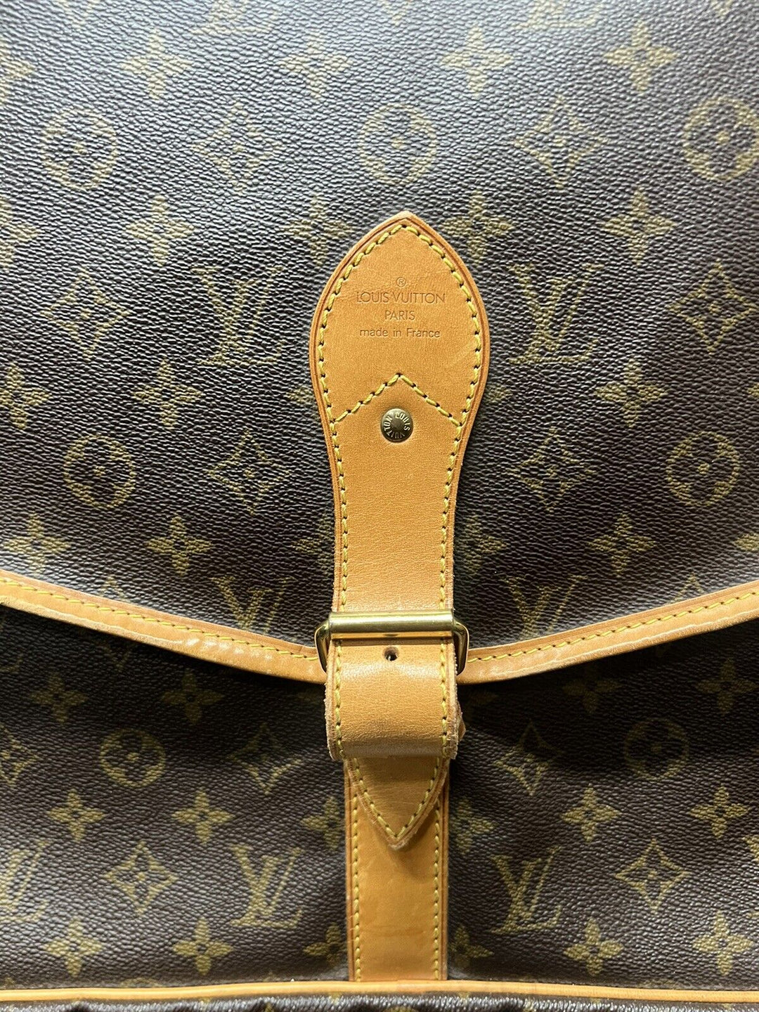 Louis-Vuitton vintage bags Monogram Sac Chasse 2 Way Travel Handbag