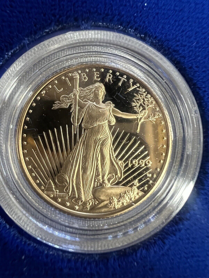 Set Of 1998 & 1999 One-tenth And One Quarter Ounce Gold American Eagle COA Coins