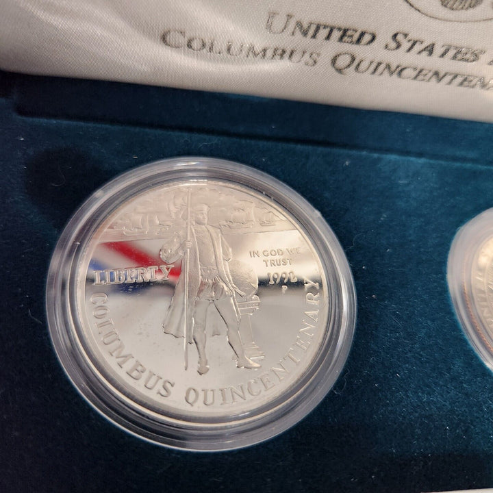 1992 Columbus Quincentenary Proof  US Mint Silver Dollar BU Coin With Box