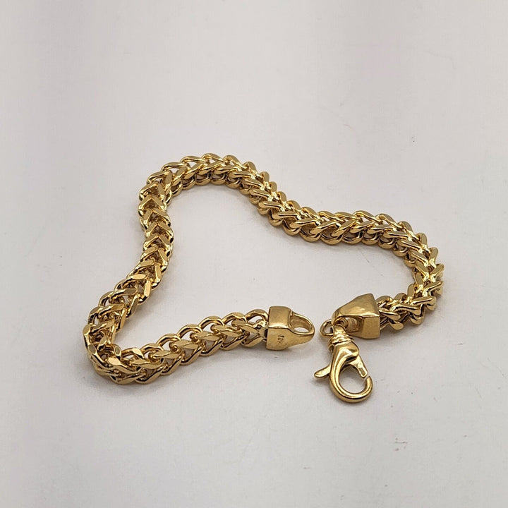 10k Yellow Gold Wheat Chain Bracelet 7.2"