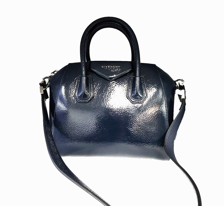 Givenchy Antigona Hand And Shoulder Bag Patent small Blue