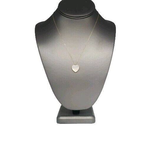 14k Yellow Gold Mother Of Pearl Heart Pendant Necklace 18"