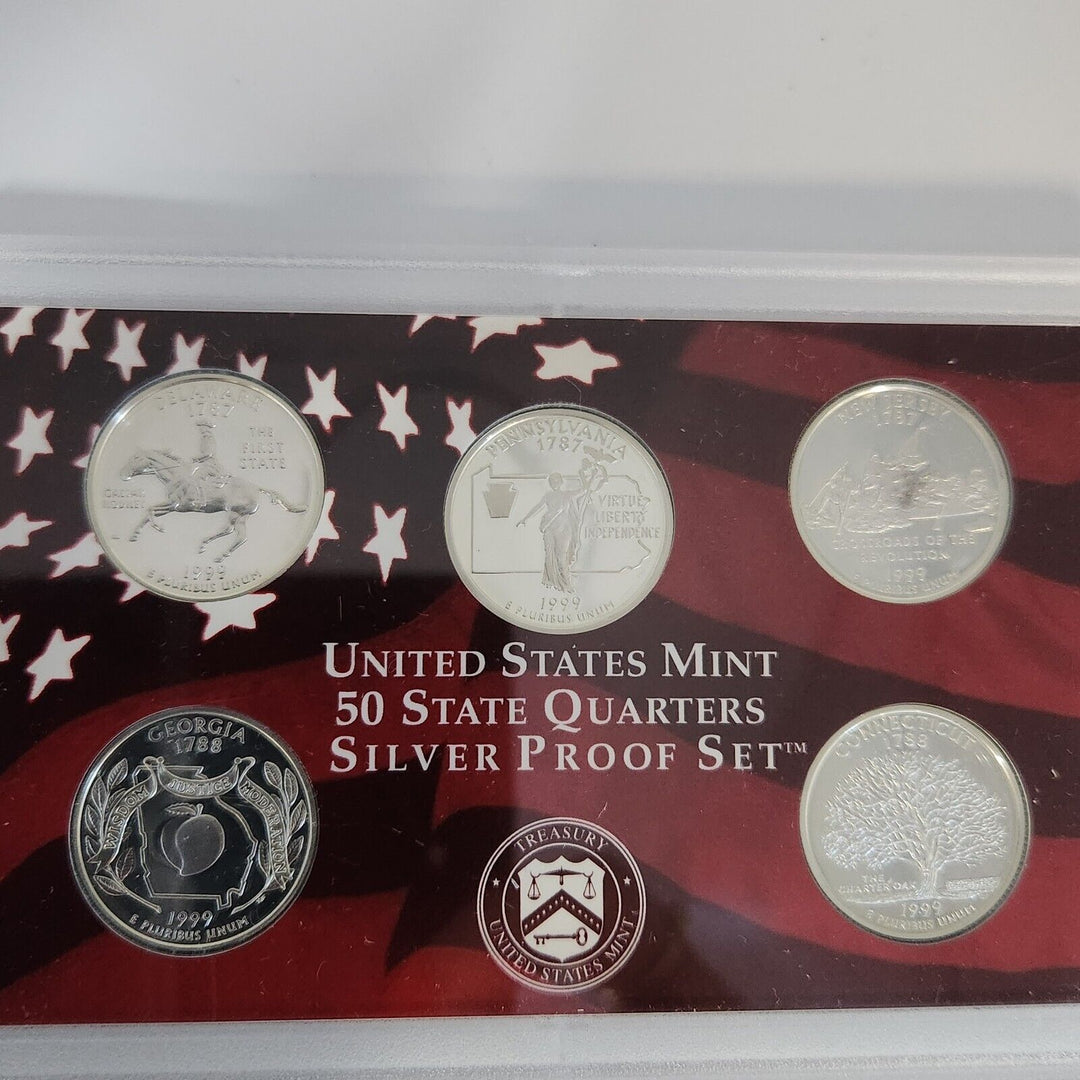 Collection Of 1999, 2000, 2003 And 2005 United States Mint Sliver Proof Set