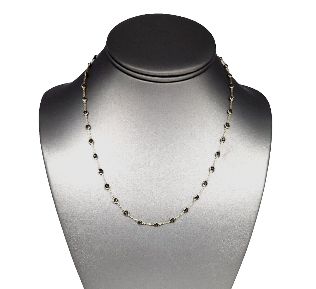 14k Yellow Gold Moonstone Chain Necklace 18"