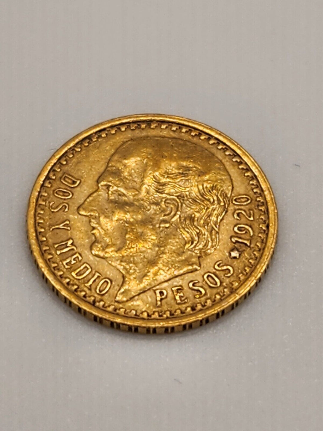 1920 MEXICAN DOS Y MEDIOS PESOS 2.5 PESO GOLD COIN