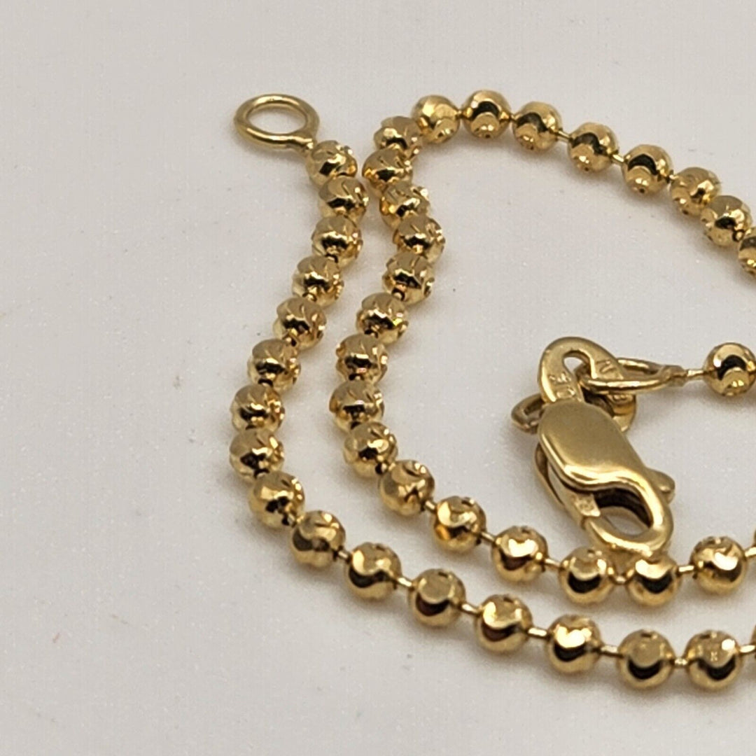 10k Yellow Gold Moon Cut Chain Bracelet 7.5"