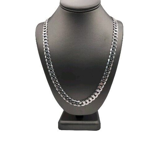 925 sterling silver cuban necklace 28" A