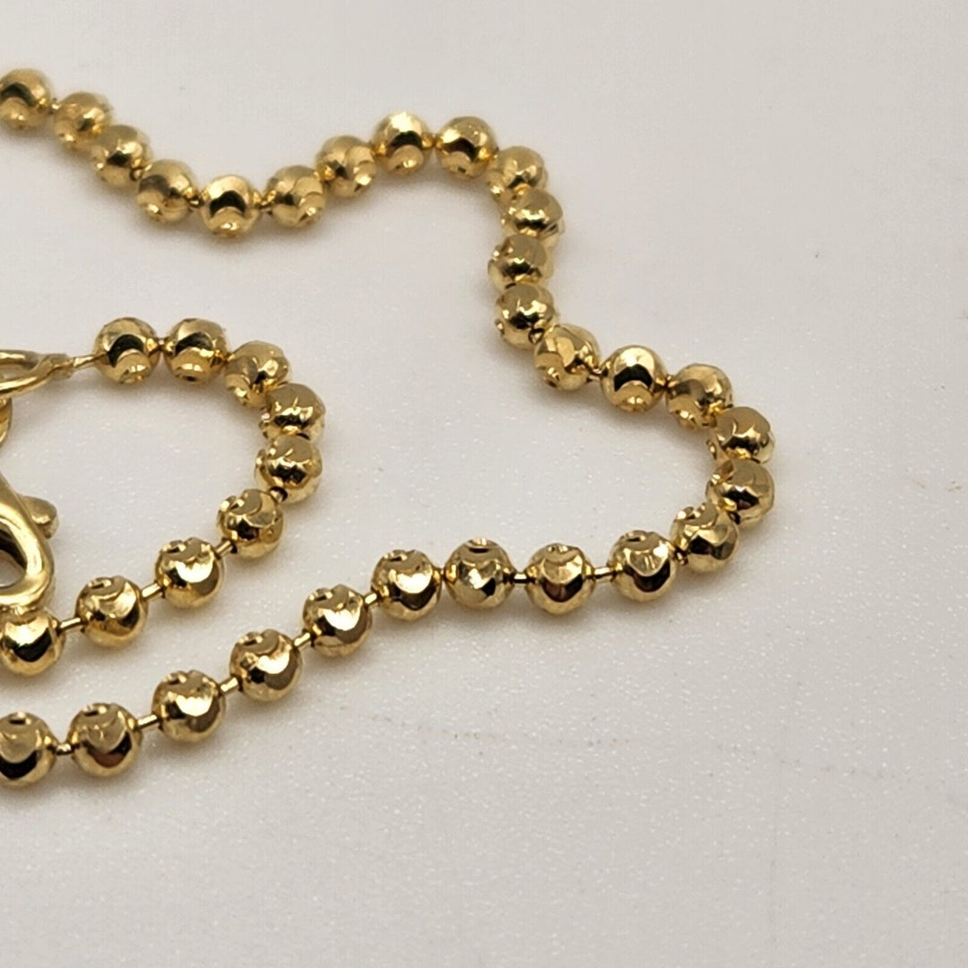 10k Yellow Gold Moon Cut Chain Bracelet 7.5"