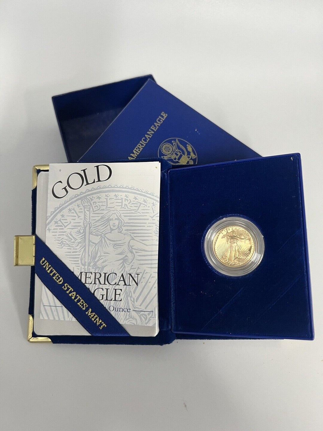 Set Of 1998 & 1999 One-tenth And One Quarter Ounce Gold American Eagle COA Coins