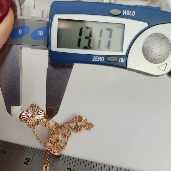 14k Rose Gold All Gold Flowers Bracelet 8"