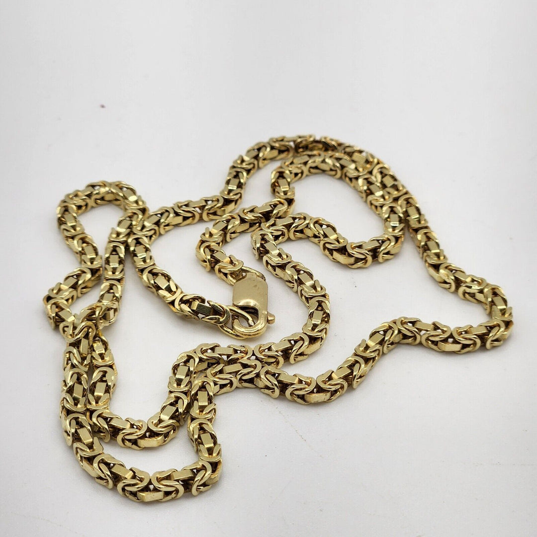 14k Yellow Gold Solid Turkish Chain Necklace 21"